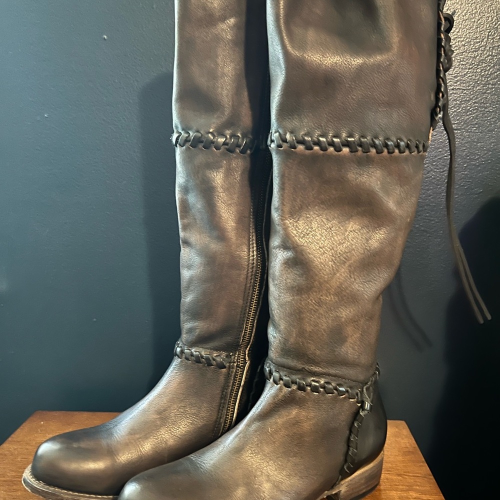 Freebird Rascal Black Leather Heeled Boots